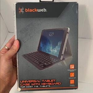 Blackweb Universal Tablet Keyboard Case - Black
